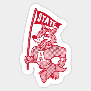 Retro State Wolf Sticker